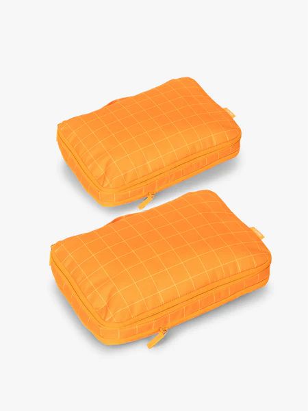 Calpak | Medium Compression Packing Cubes-Orange Grid | Special Offer